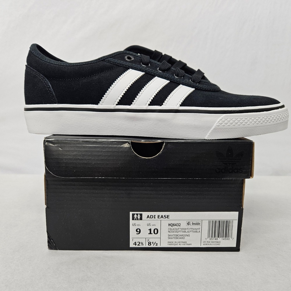 Adidas Adi Ease Skateboarding Shoes HQ6432 Core Black Cloud White Men's Size 9
